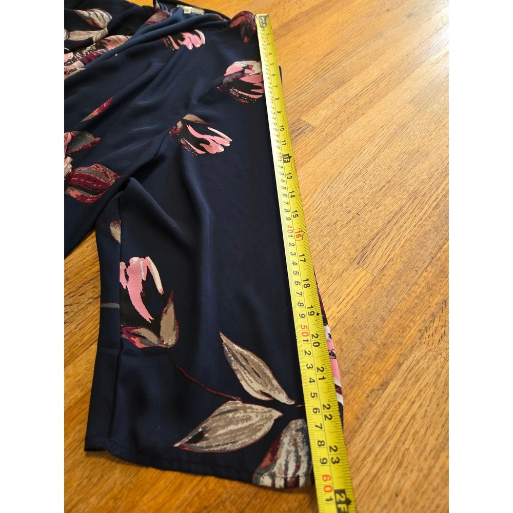 Maurices Women 2X Navy Floral 3/4 Sleeve Open Front Lightweight Sheer Kimono - Picture 6 of 7